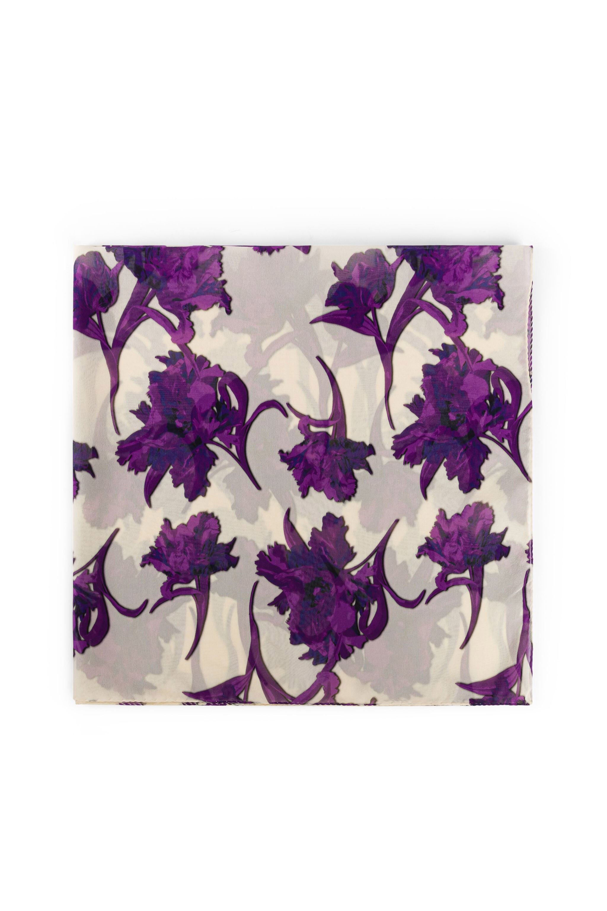 RC Floral-Print Silk Scarf Viola JSI00A-2NG74