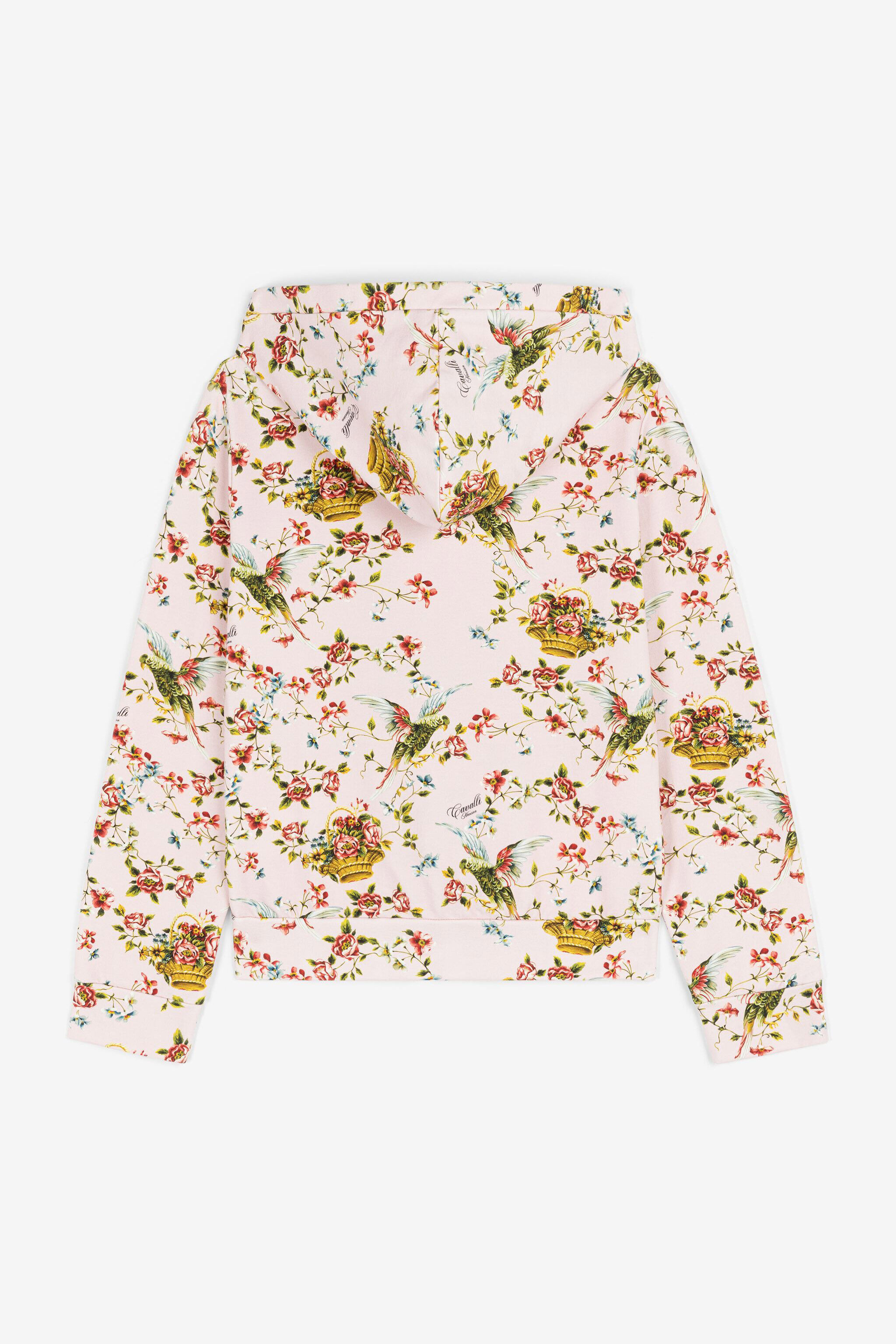 JU Floral-print zip-up hoodie Pink OJT917-1Z002