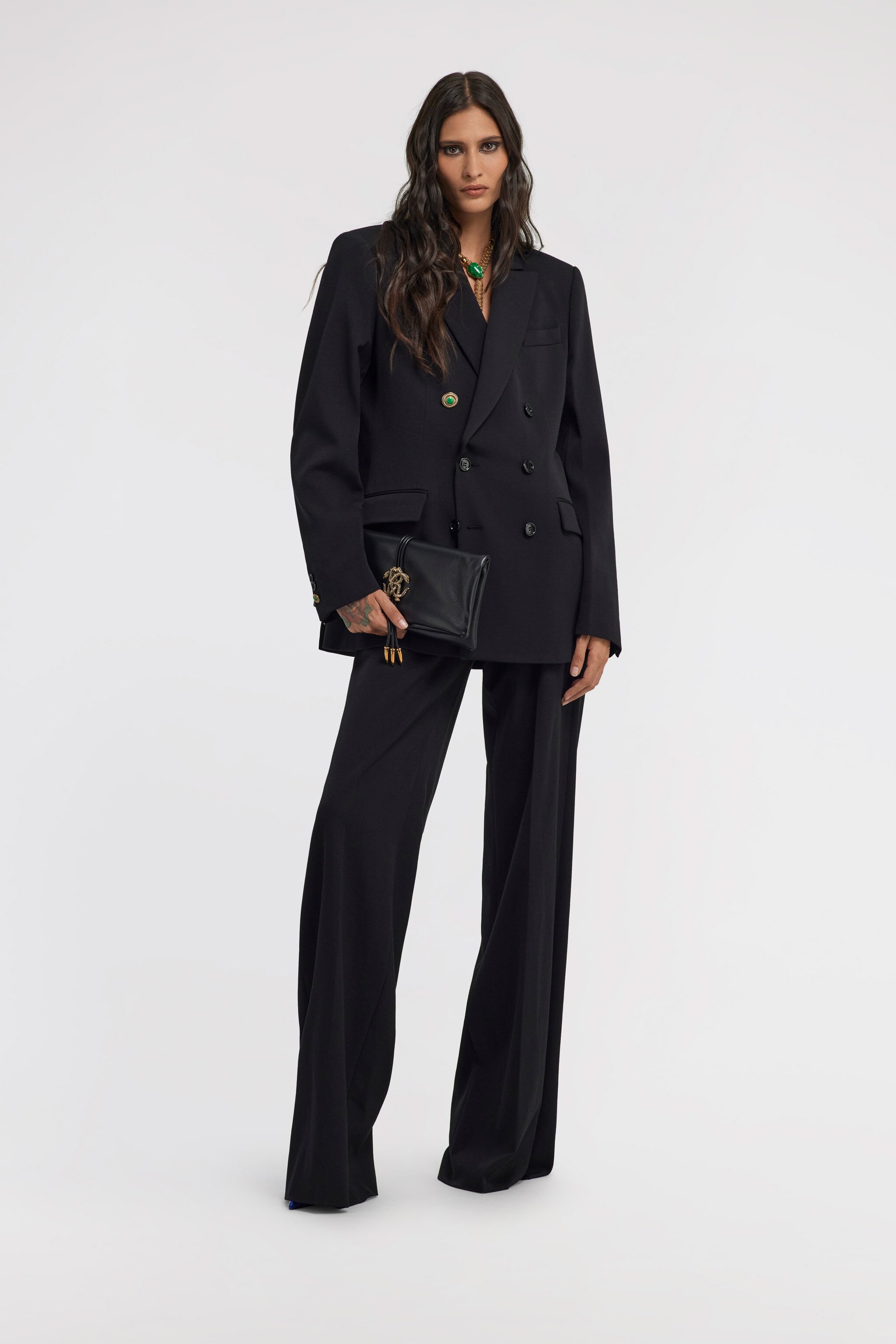 RC Double-breasted Blazer Noir TKT409-WP034