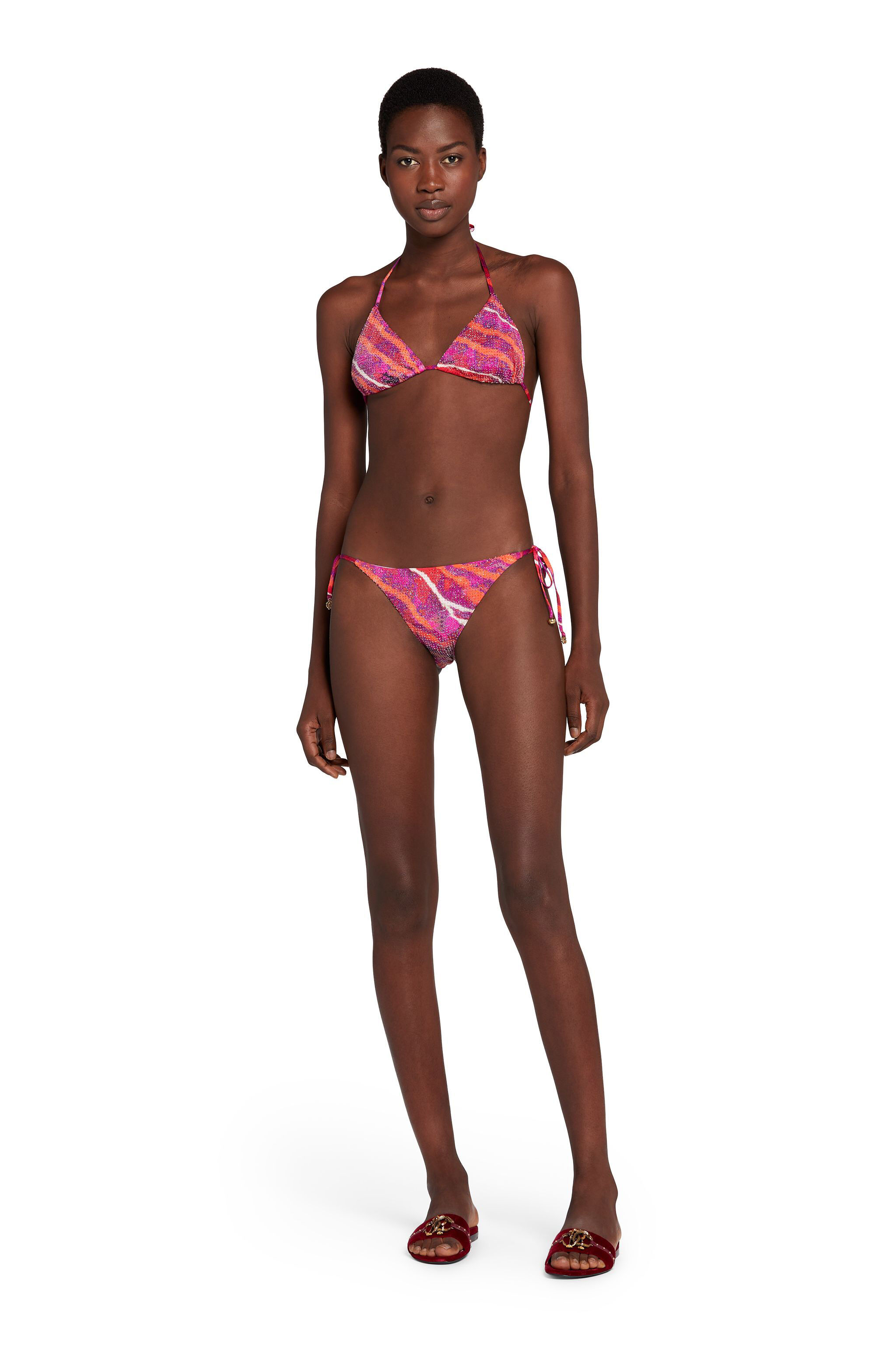 UG Metallic Python-Print Bikini Top FUXIA/ARANCIO KYW48C-HVT92