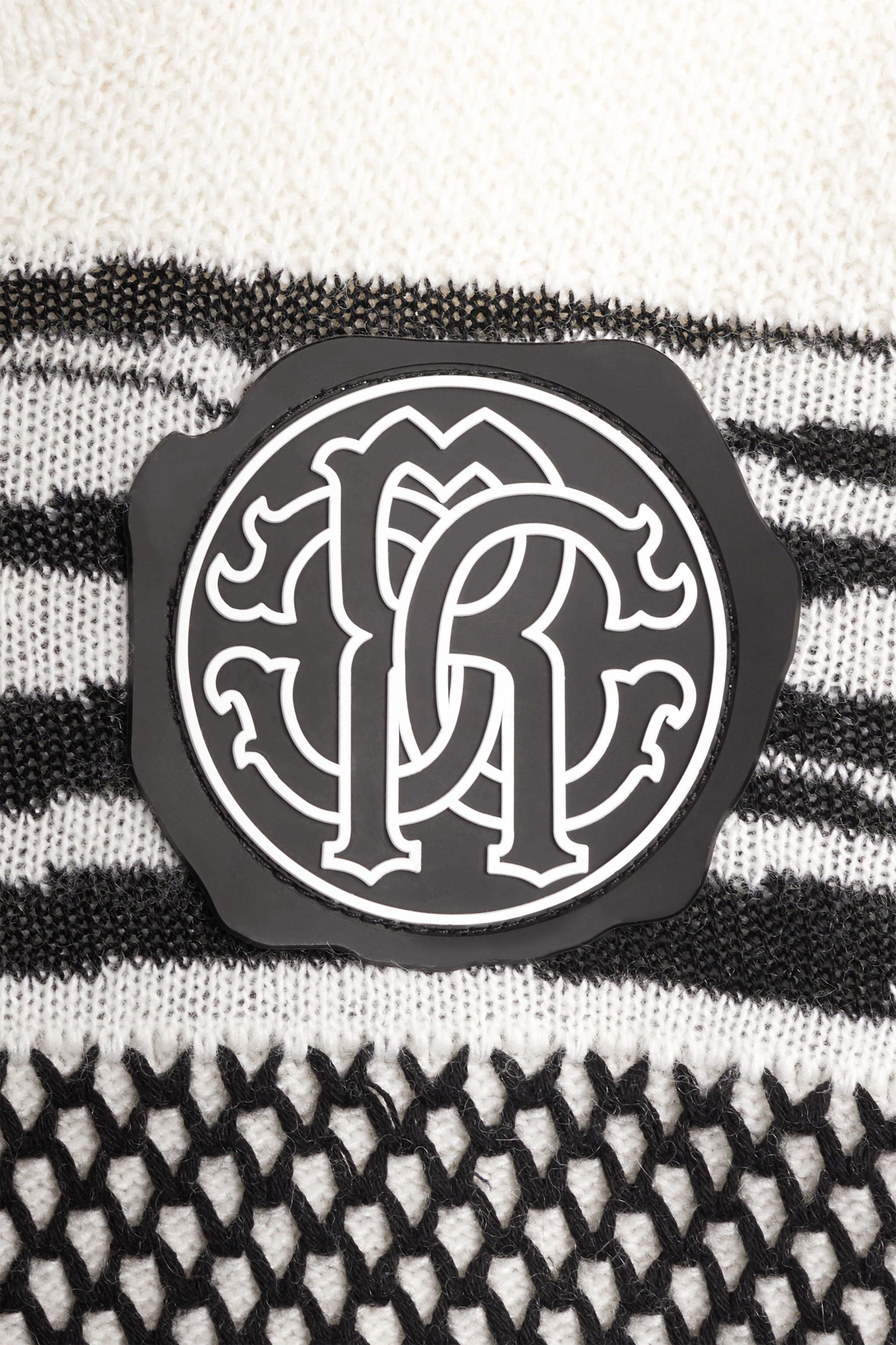 JU Argyle-Pullover mit Zebra-Strick MILKY WHITE/BLACK JJM552-WH003