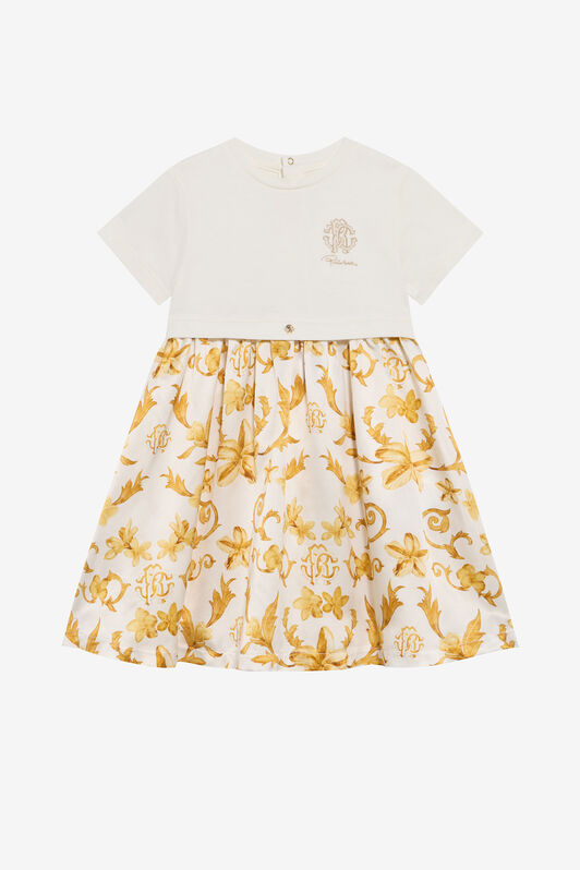 RC Robe En Soie Et Coton Imprimé Araldic MILKY WHITE TJT115-JD001
