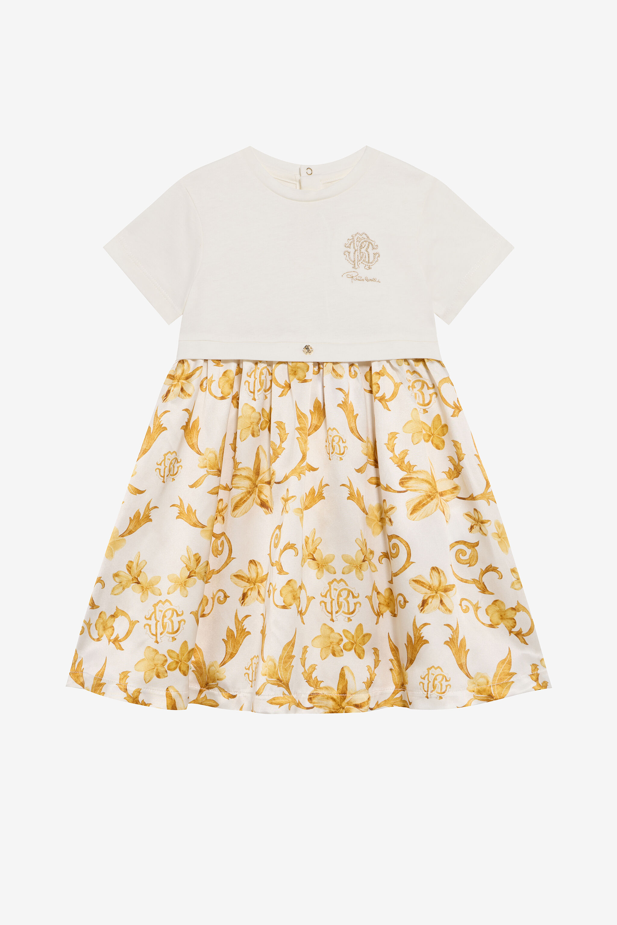 RC Robe En Soie Et Coton Imprimé Araldic MILKY WHITE TJT115-JD001