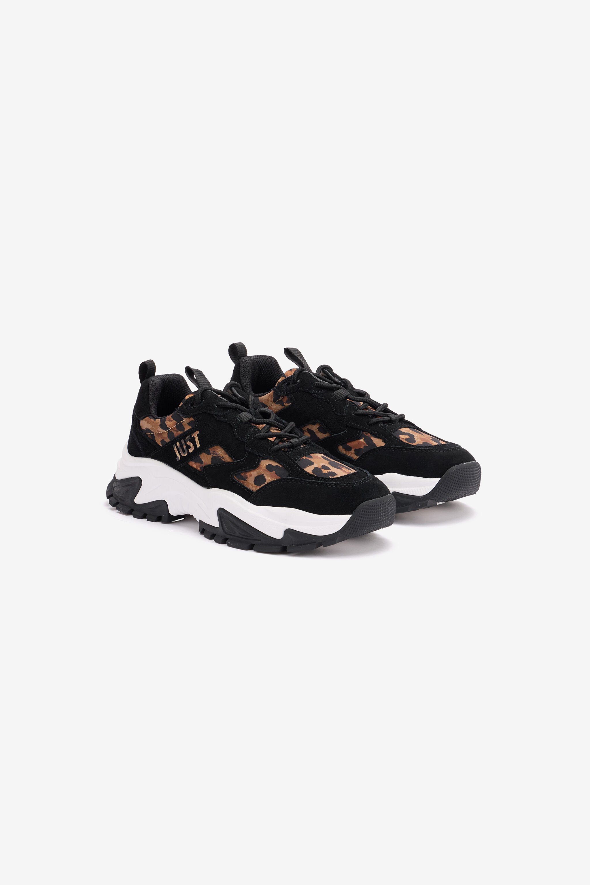 JC Sneakers Avec Empiècements Jaguar Skin Noir TFS042-TF362