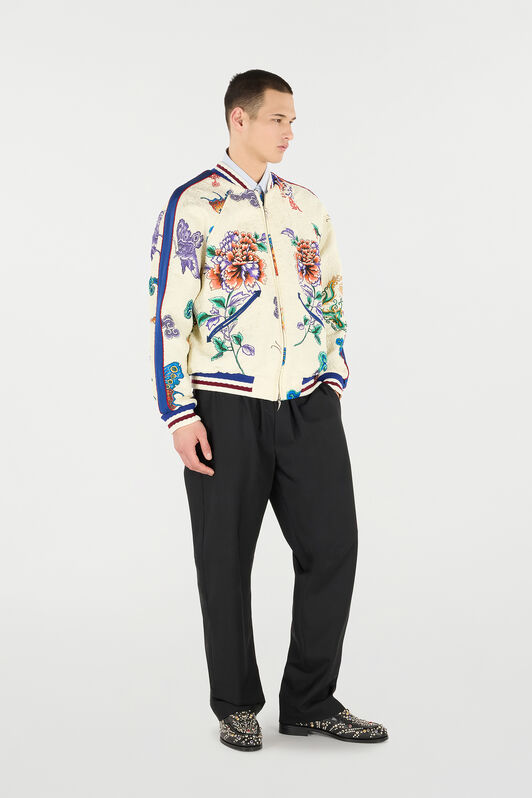 RC Bomber Jacket with Dragon, Flowers and Butterflies IVORY MULTICOLOR VRT465-FY104