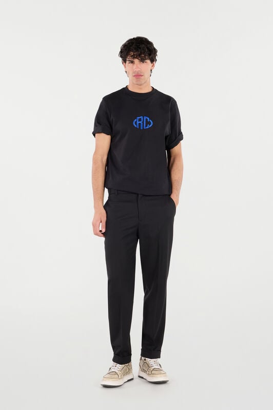 RC Cotton T-Shirt with Monogram Black VRT61C-JD060