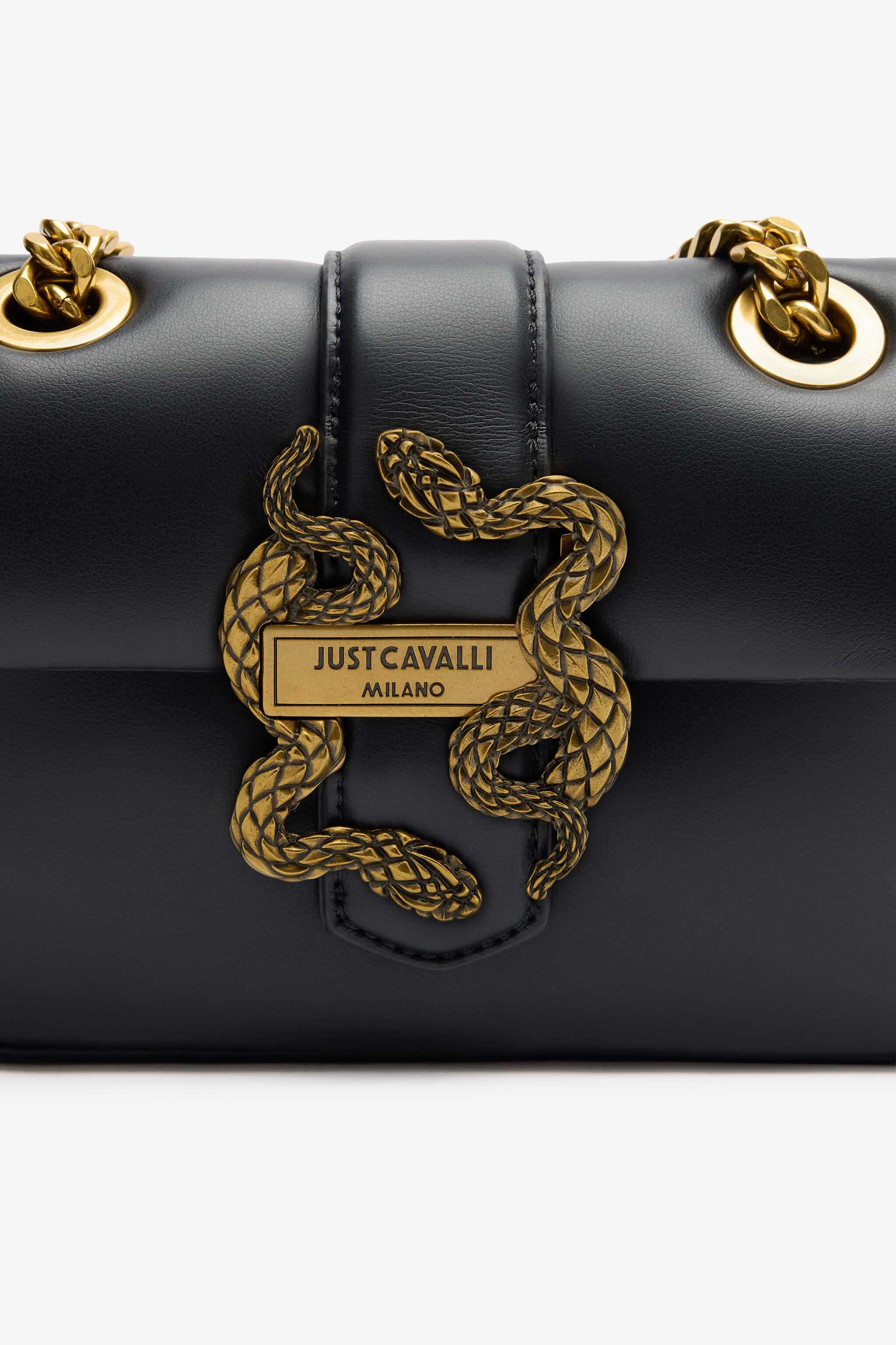 JC Bolso Con Asa De Cadena Y Mirror Snake Negro TFB052-TF417