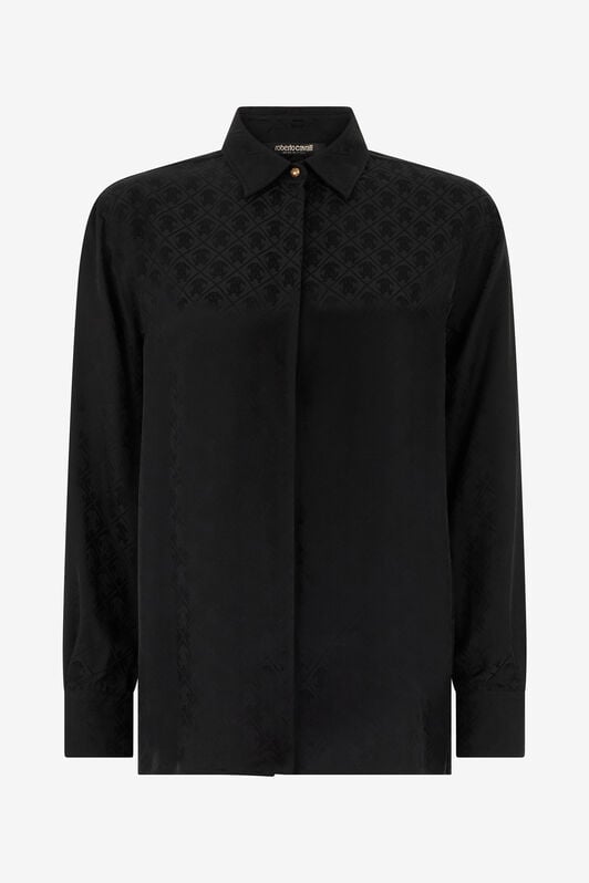 RC Camicia In Misto Seta con Monogram RC RC Camicia In Misto Seta con Monogram RC NERO VKT704-RK010