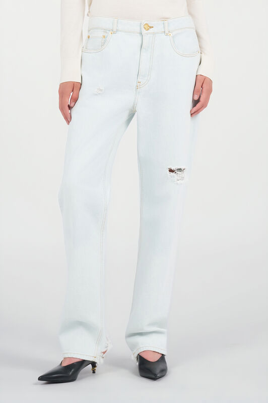 RC Light-Wash Denim Jeans with Distressed Details DARK BLUE WQJ200-VT002