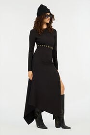 JC Just Cavalli Asymmetric Hem Dress BLACK VFT277-VF427