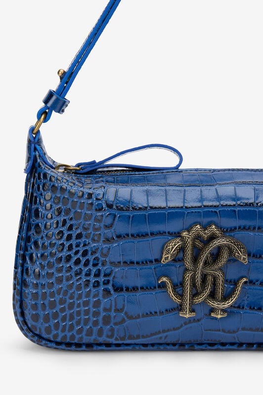 RC Blaue Schultertasche mit Mirror Snake Monogram RC Blaue Schultertasche mit Mirror Snake Monogram BLUETTE QOB00B-PZO32