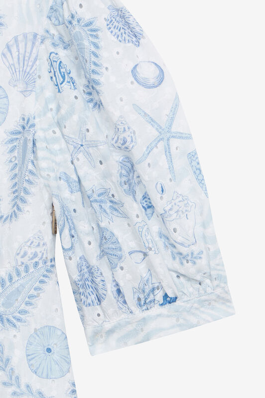 JU Marine-Print Broderie Anglaise Dress Light blue UJT10U-ELO39