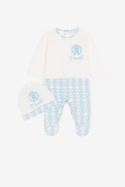 JU Strampler-Set mit Monogramm Baby blue QJT894-JV025