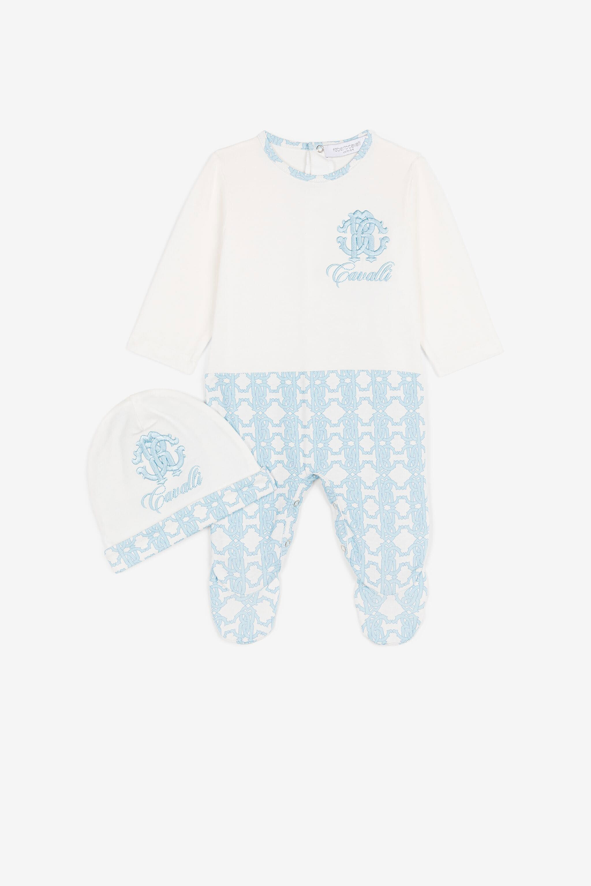 JU Strampler-Set mit Monogramm Baby blue QJT894-JV025