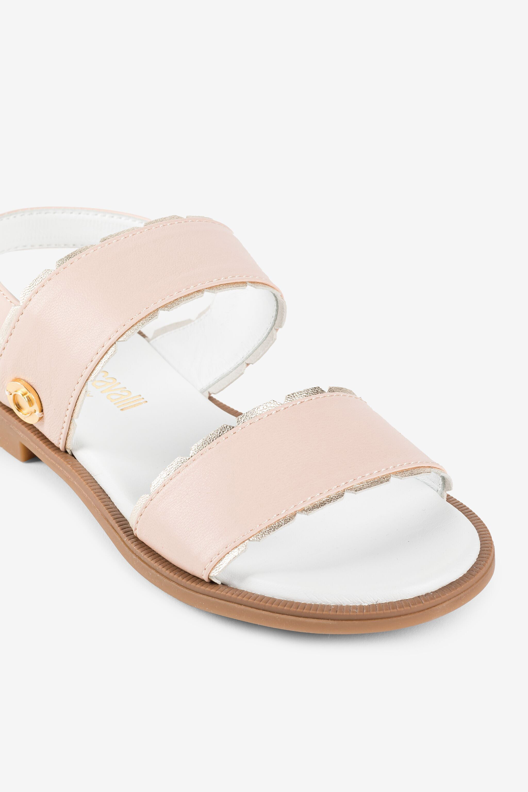 JU C Logo Leather Sandals Pink OJS027-PN003