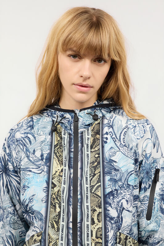 JC Jungle-Print Hooded Jacket Light blue UFT197-UF263