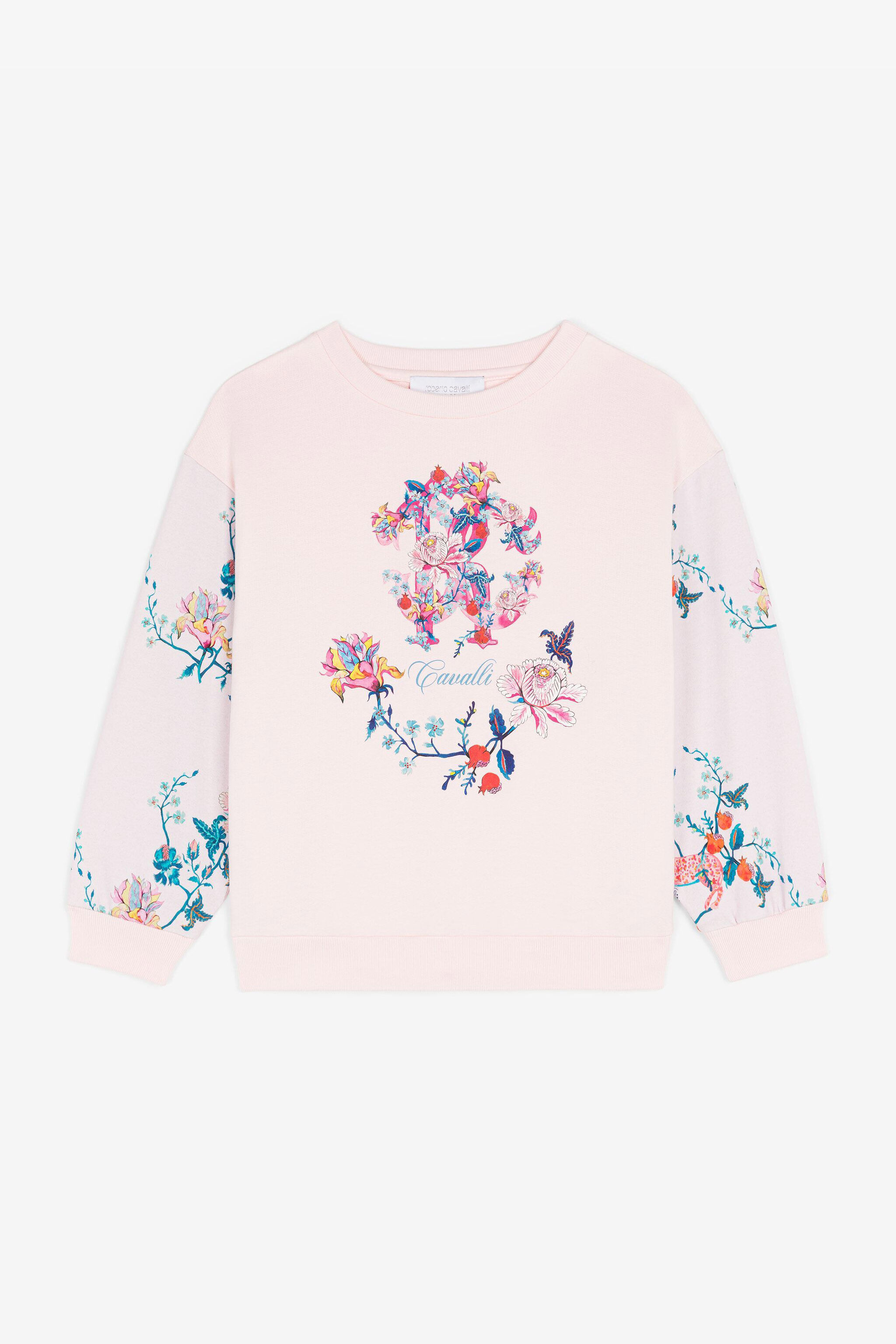 JU RC Monogram-Print Cotton Sweatshirt Pink RJT934-CF050