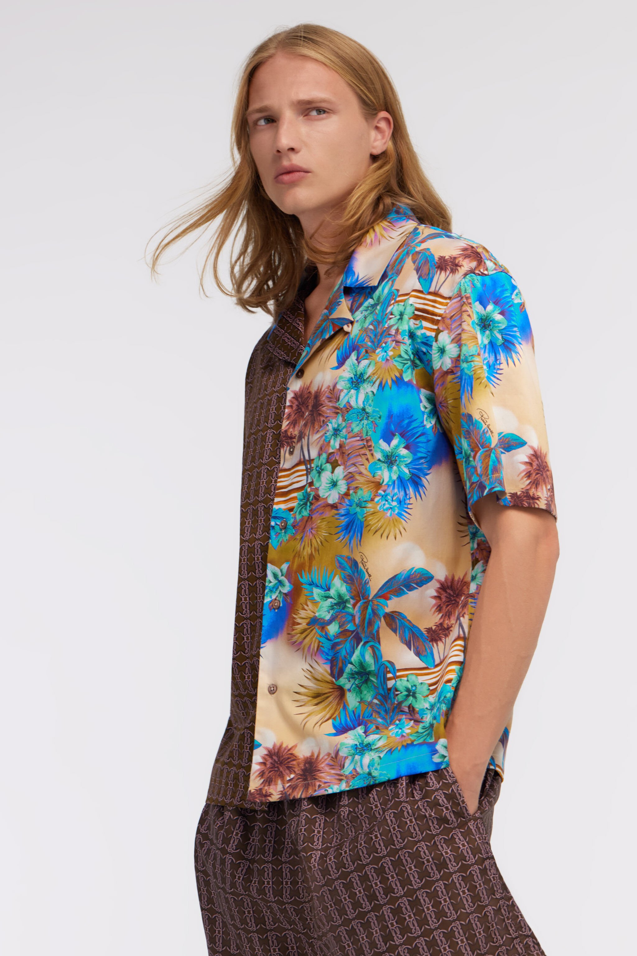 RC Short-sleeve shirt with Hawaii print Brown/Orange SRT763-CDI84