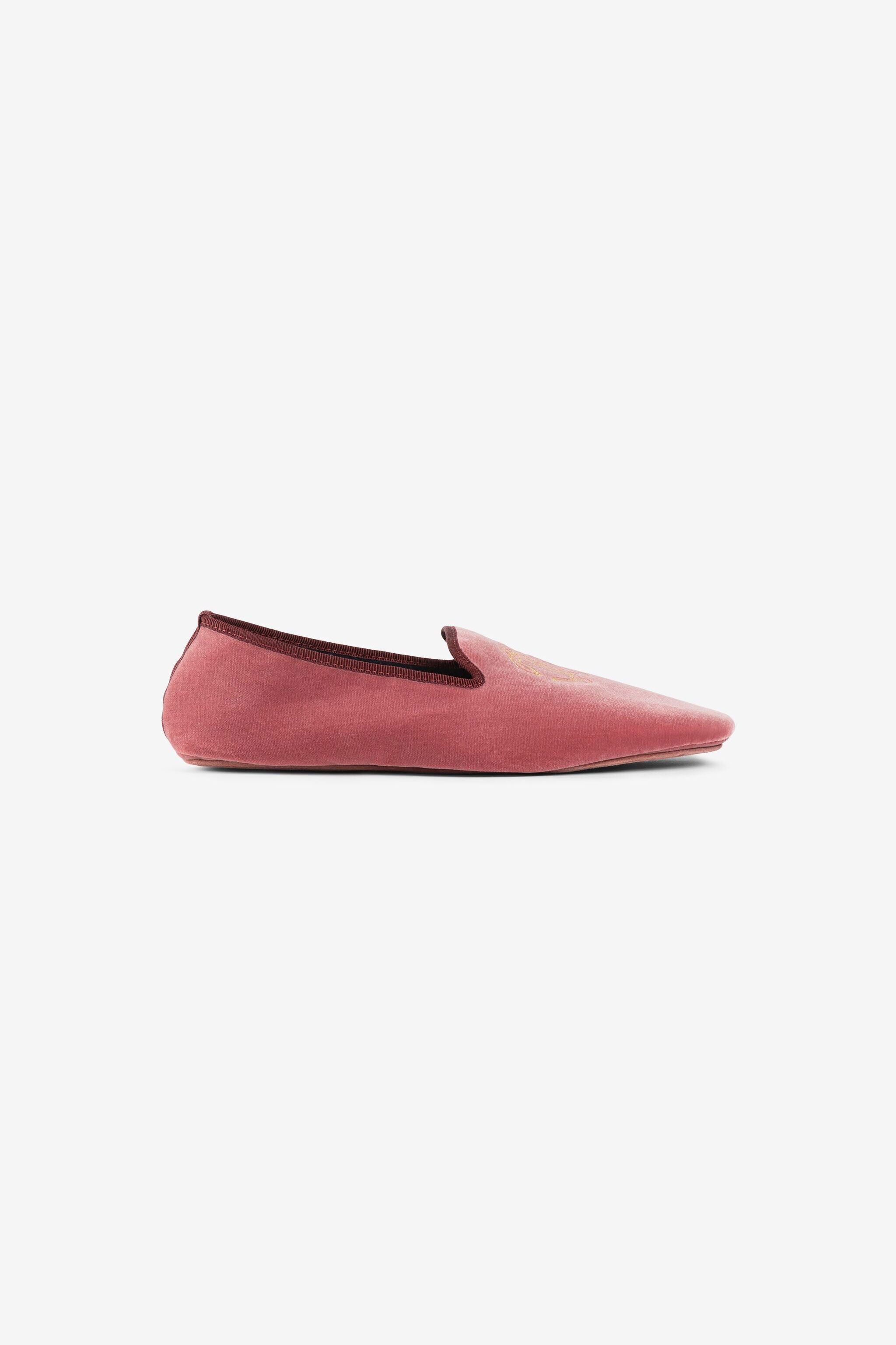 RC Mirror Snake-Embroidered Velvet Slippers ROSA OQS00C-PC325