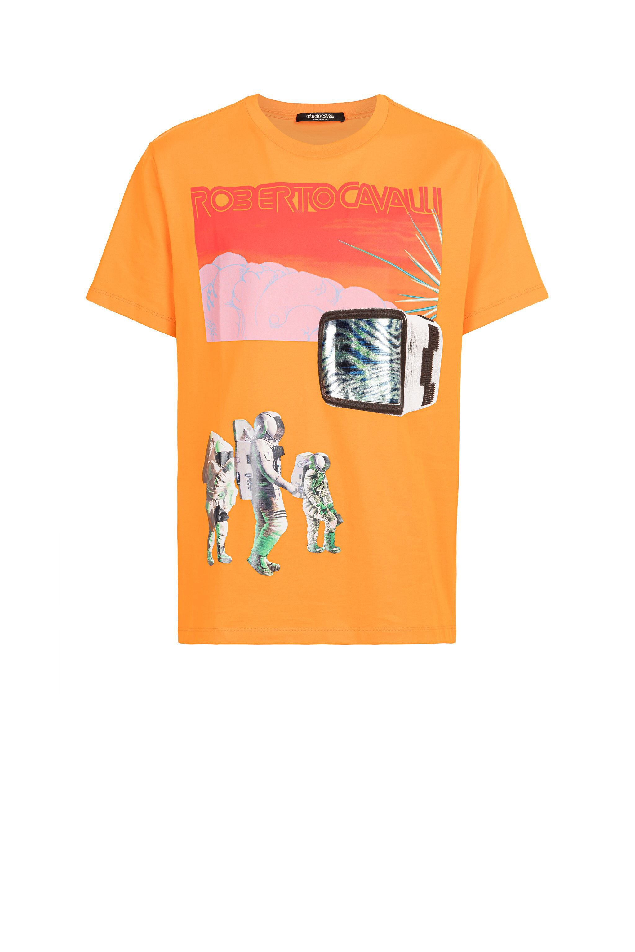 RC Logo And Graphic-Print T-Shirt TANGERINE KNT605-JD060