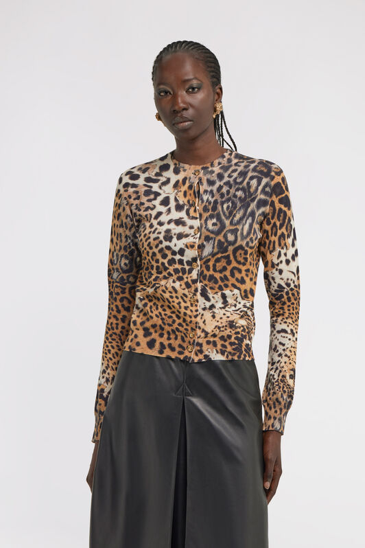 RC Malachite print cardigan Light Brown TKM905-MQ014
