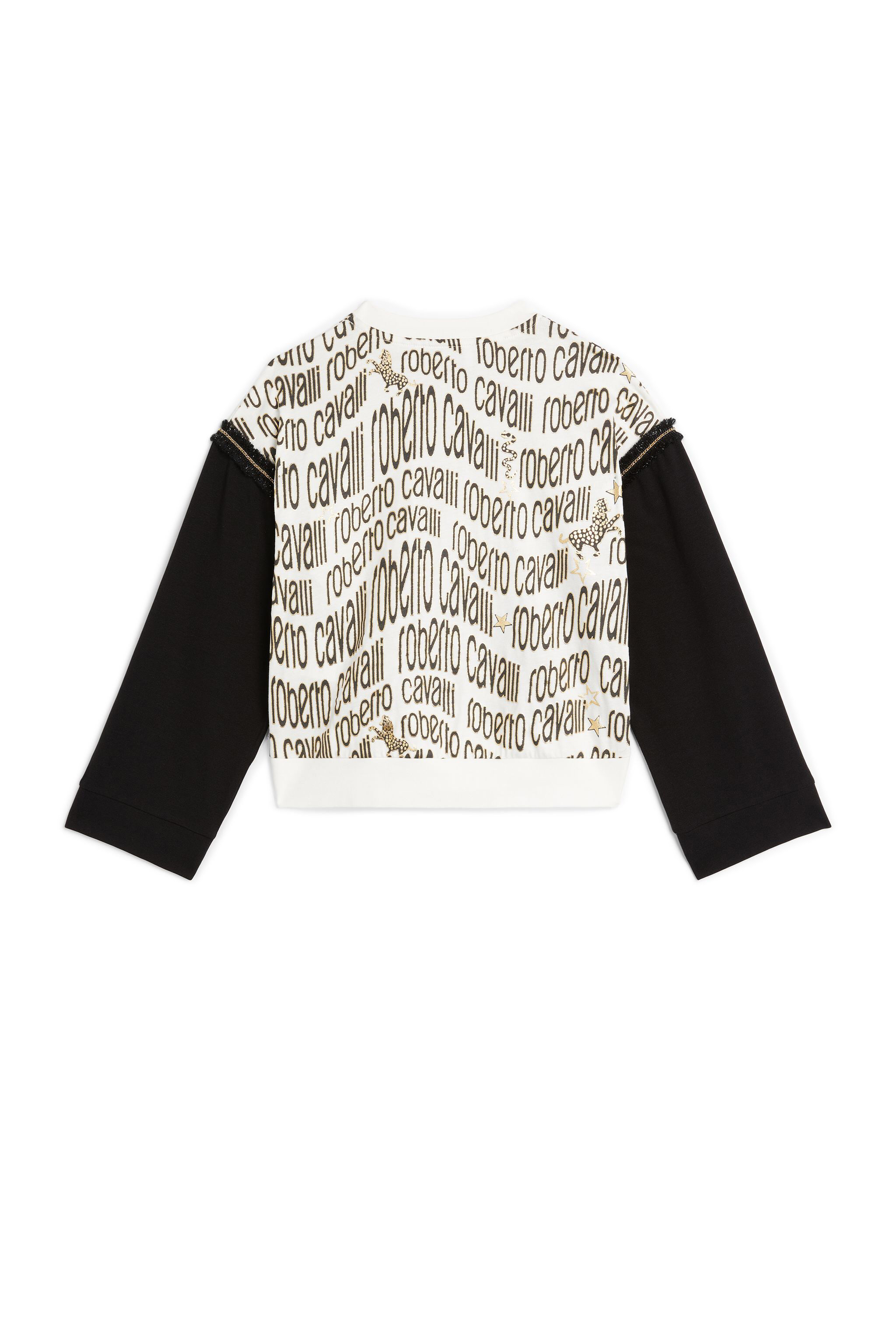 JU Logo-print panelled sweatshirt WHITE/BLACK/GOLD LJT611-JMZ20
