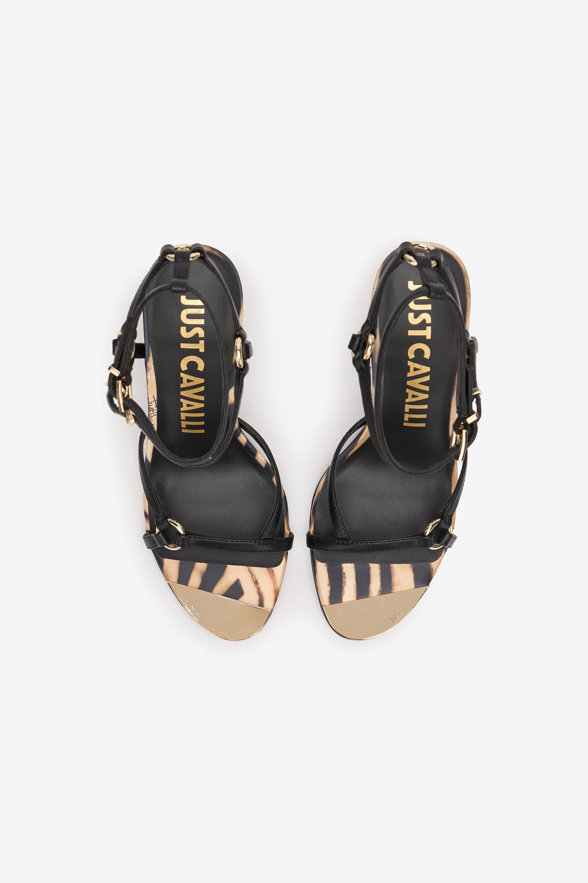 JC Sandalias Tiger Skin Con Correas Negro UFS054-UF376