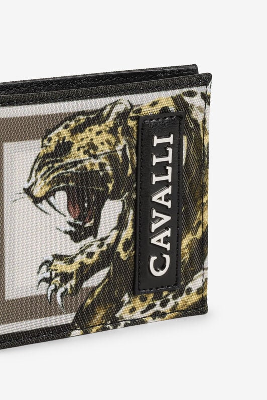 RC Portemonnaie mit Jaguar-Print und zwei Fächern BLACK QRA005-3F000