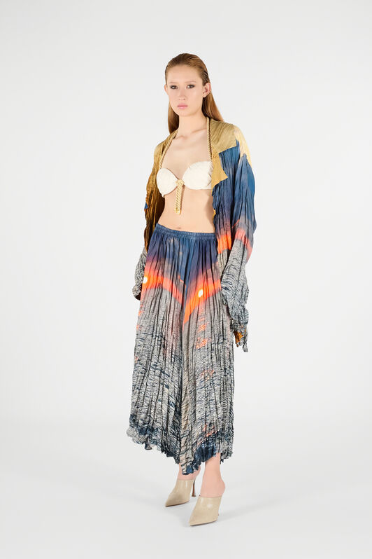 RC Sunrise Print Skirt Blue/Orange UWT302-4QN96