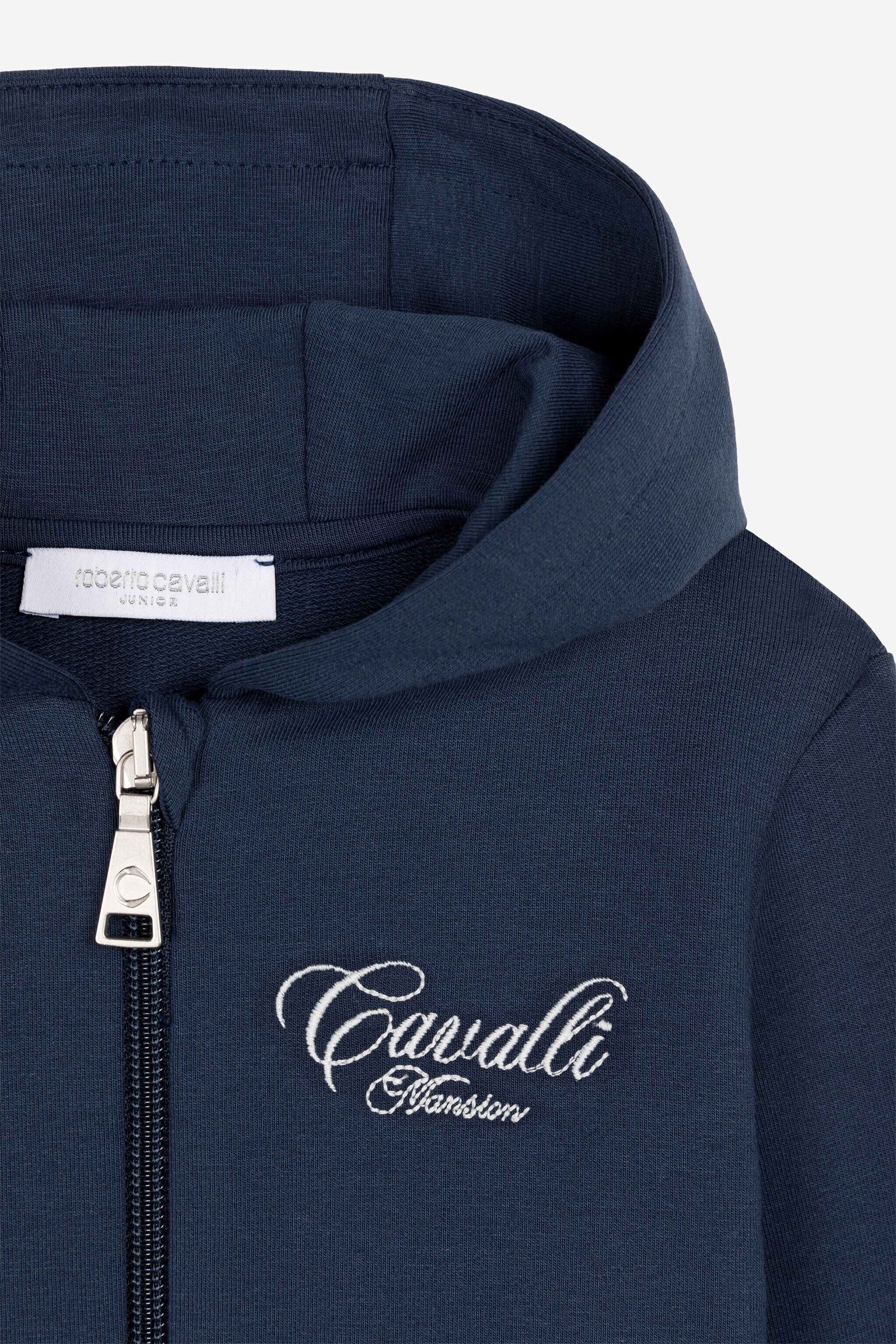 JU Logo-embroidered zipped hoodie Dark blue OJT975-ISA2J