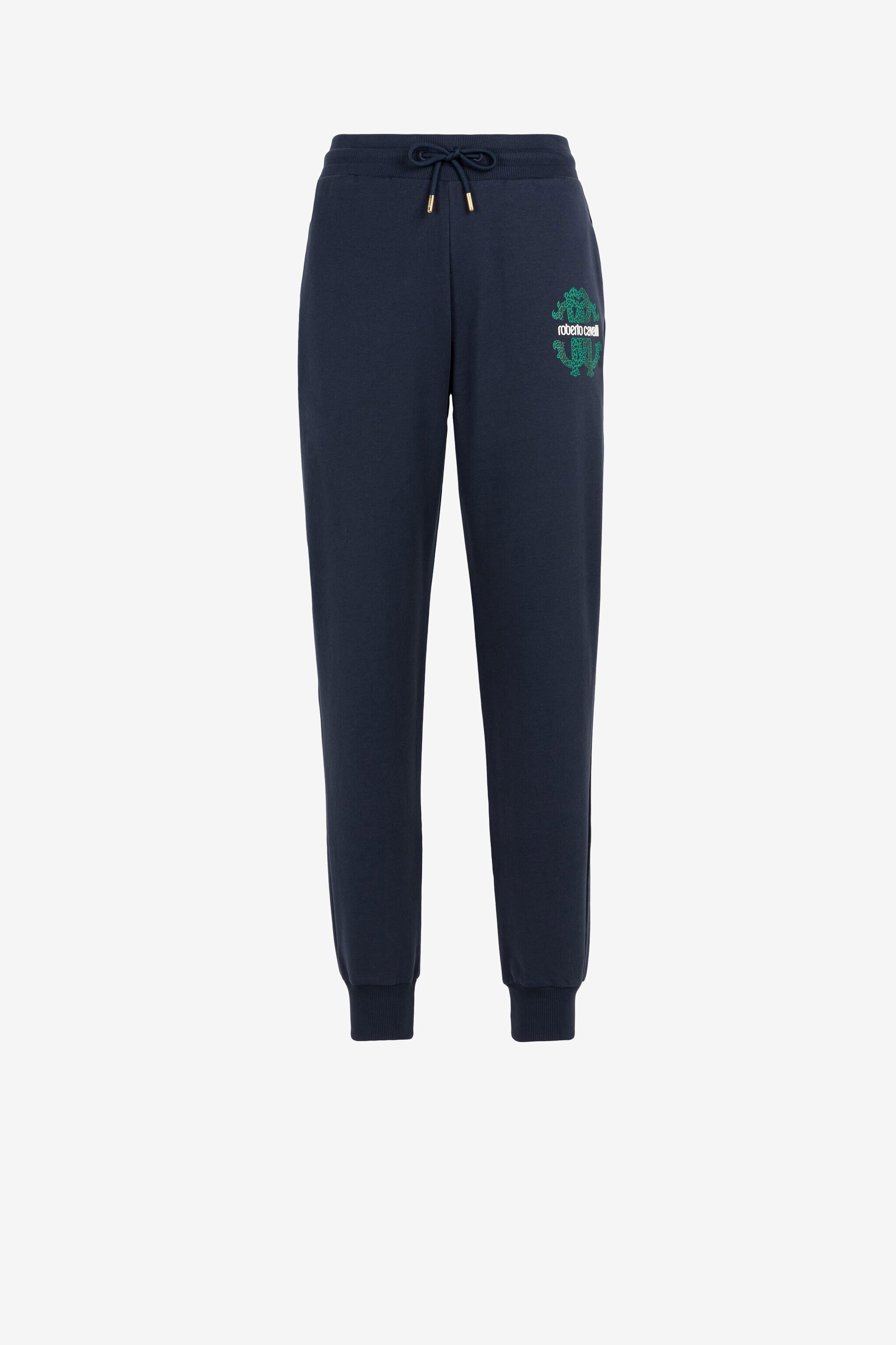 RC RC Monogram-Print Cotton Sweatpants Dark blue JST23C-CF050