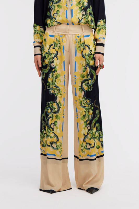 RC Lemon Snake print pants Marron clair SKT200-7HL30