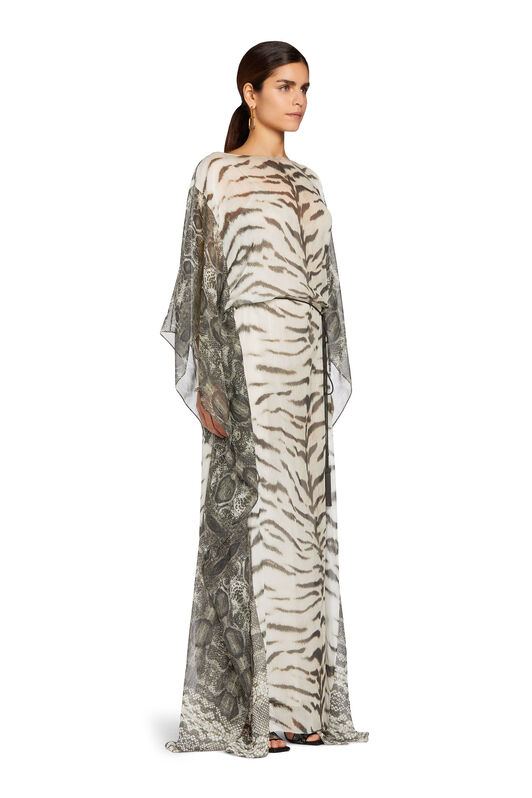 RC Zebra-print maxi dress Black/White MQT914-GFA39
