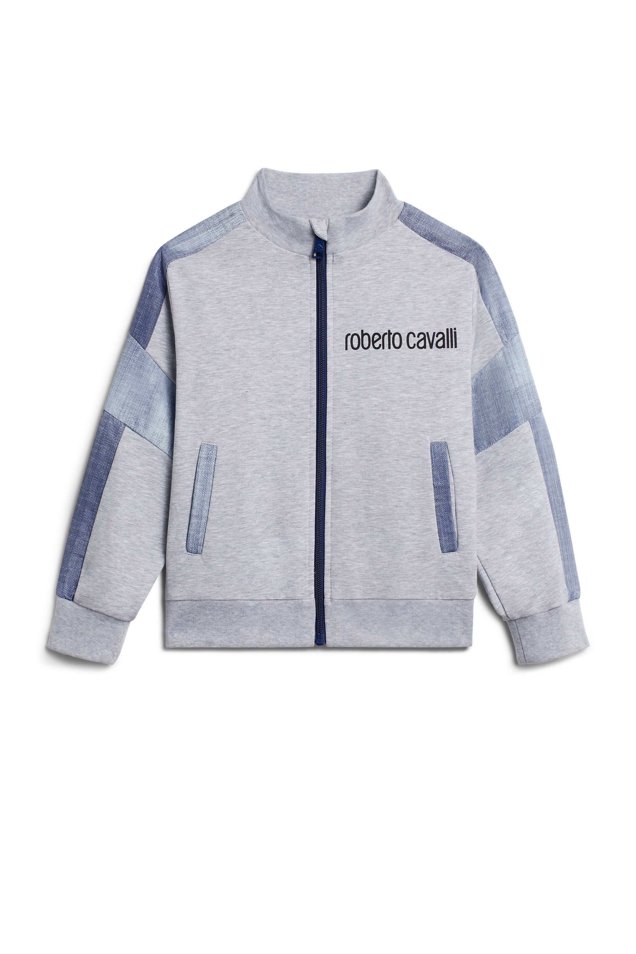JU Denim patchwork track jacket GREY MELANGE IJT953-CF042