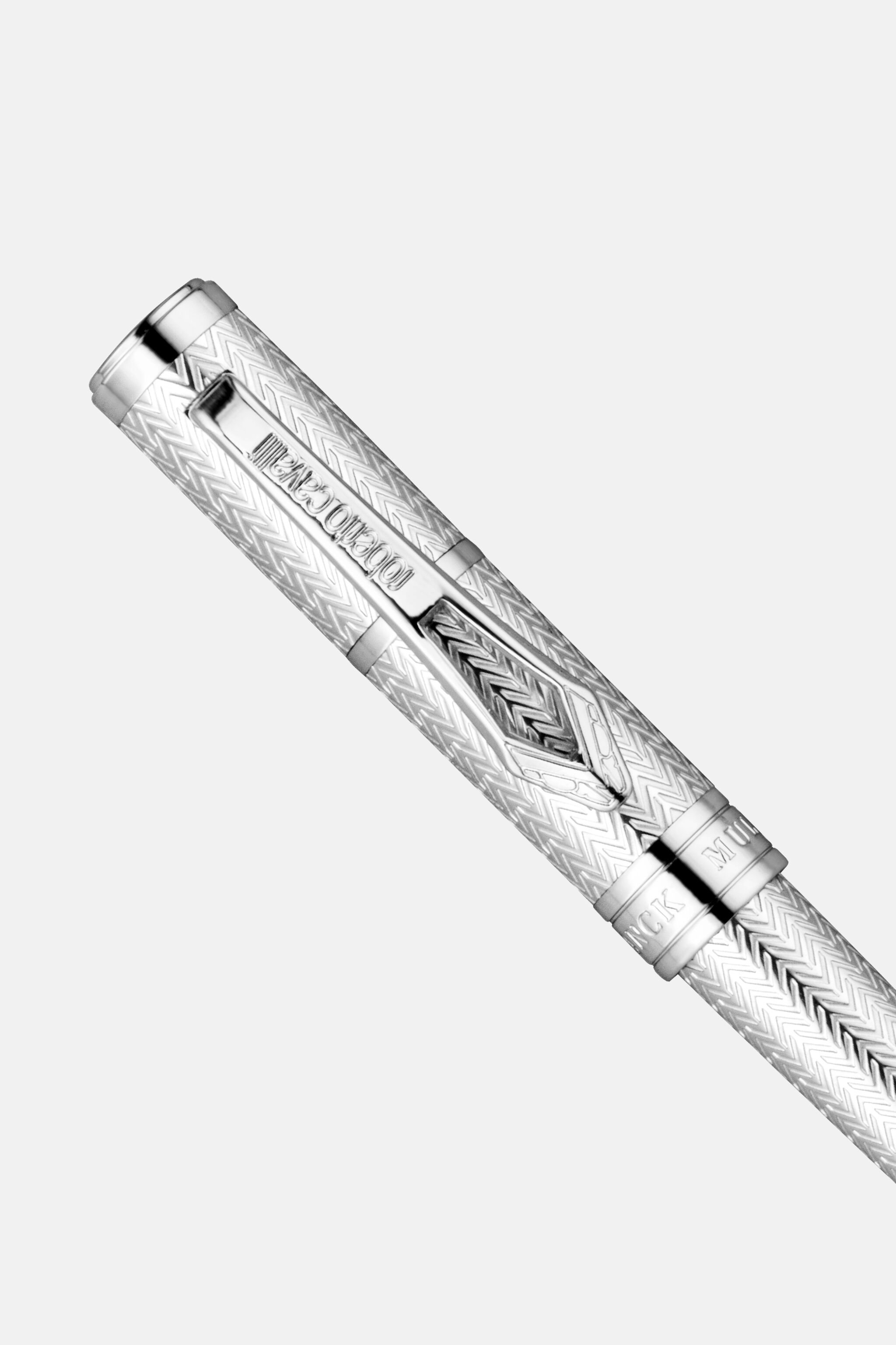RC Roberto Cavalli Chevron Ballpoint Pen, Silver Color SILVER VALG07-IG269