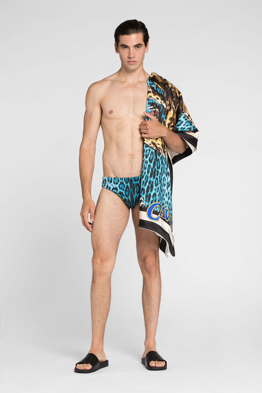 RC Leopard print swimming trunks BLU QRH00E-LNF53