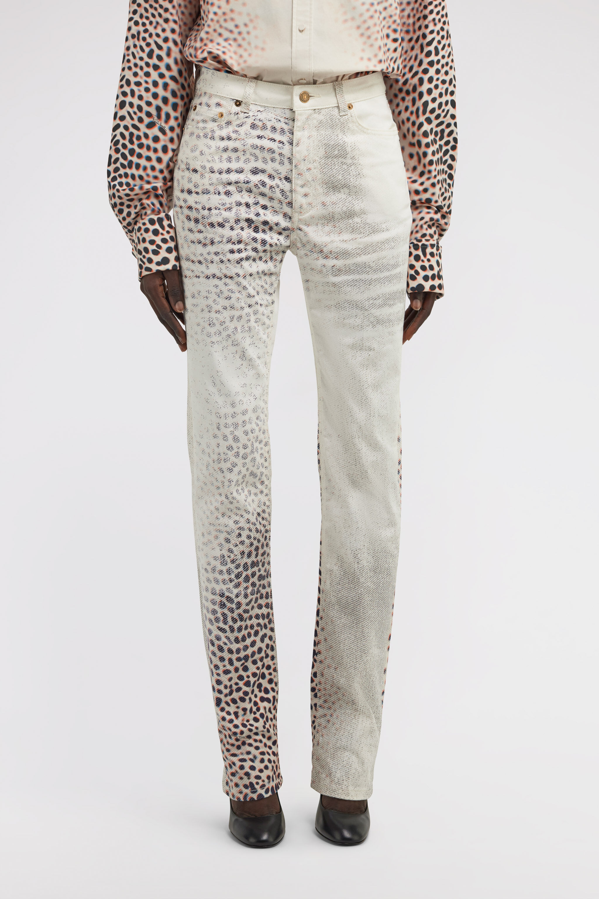 RC Shark Print Jeans Ivory TKJ218-DAN10