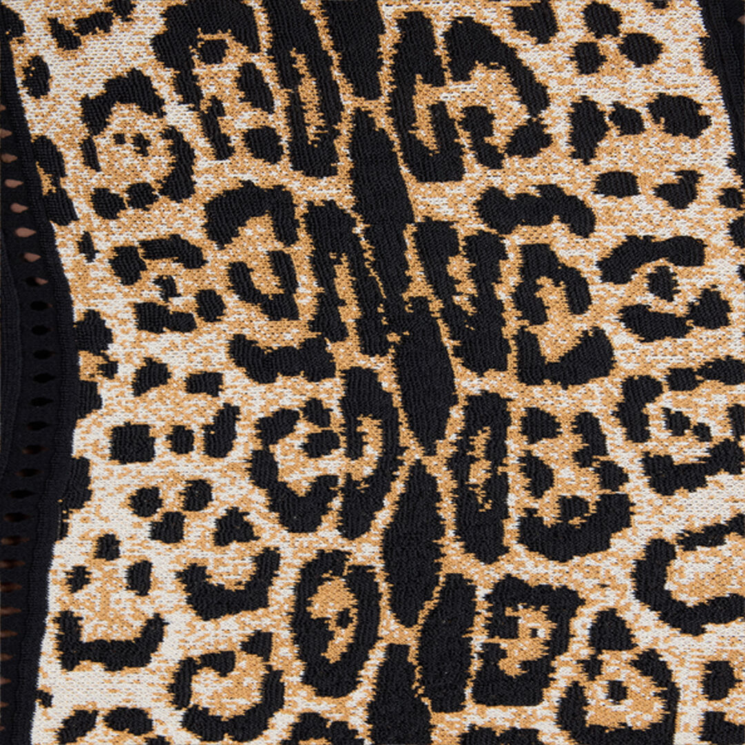 RC Mini Dress with Jaguar Skin Pattern Brown VKM104-MI009