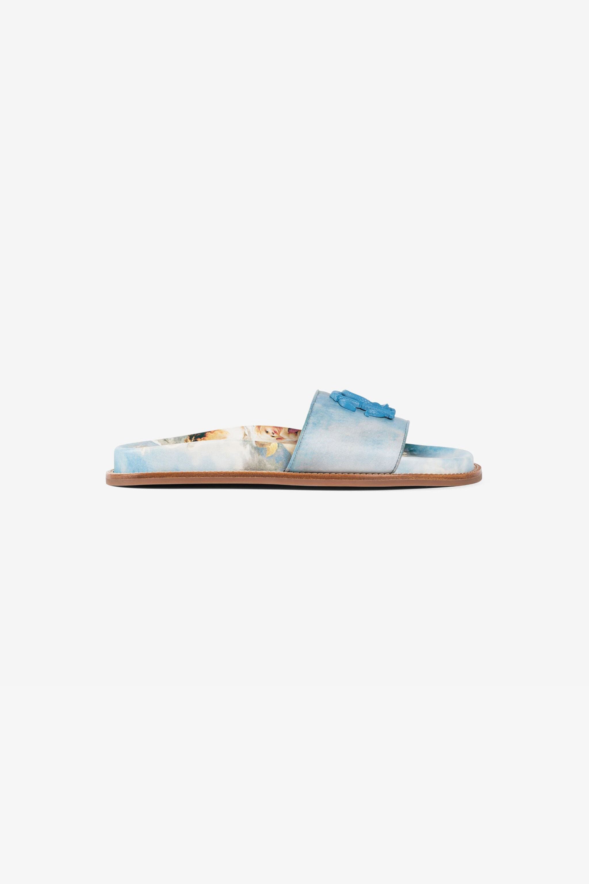 RC Mirror Snake leather slides Light blue RYS003-PZG00