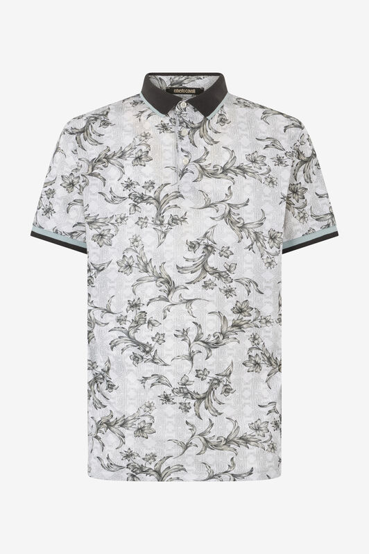 RC Polo Shirt With Floral Print WHITE OOT64A-XKO64