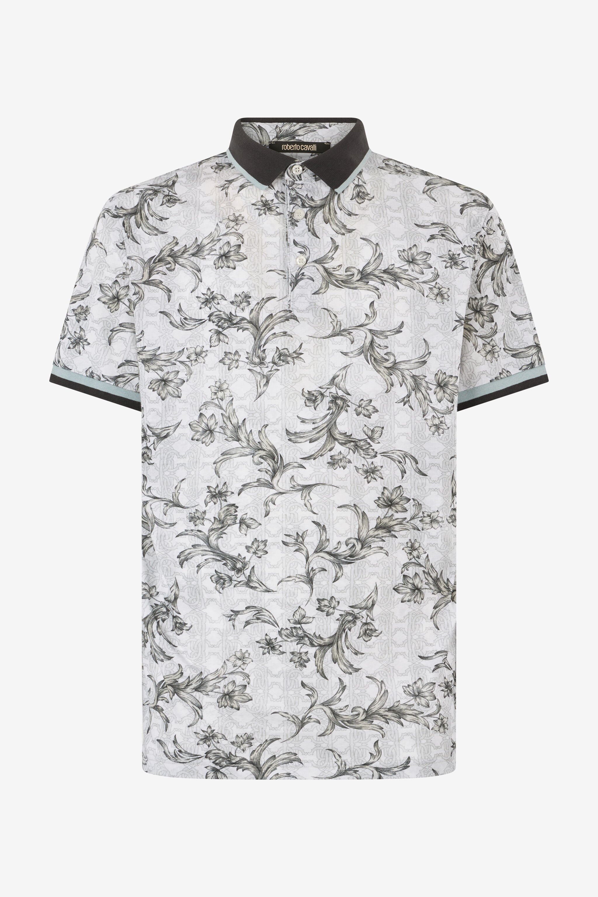 RC Polo Shirt With Floral Print WHITE OOT64A-XKO64