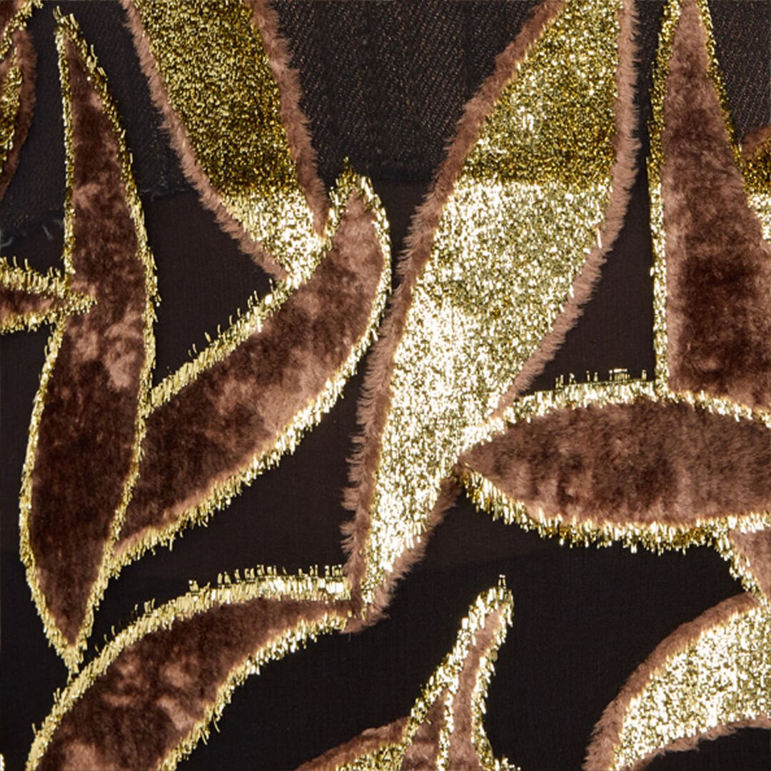 RC Mini-robe transparente couleur chocolat à motif feuillage RC Mini-robe transparente couleur chocolat à motif feuillage CHOCOLATE WWT131-FC007