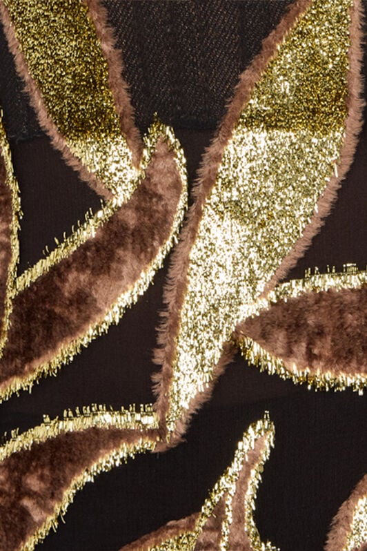 RC Mini-robe transparente couleur chocolat à motif feuillage RC Mini-robe transparente couleur chocolat à motif feuillage CHOCOLATE WWT131-FC007