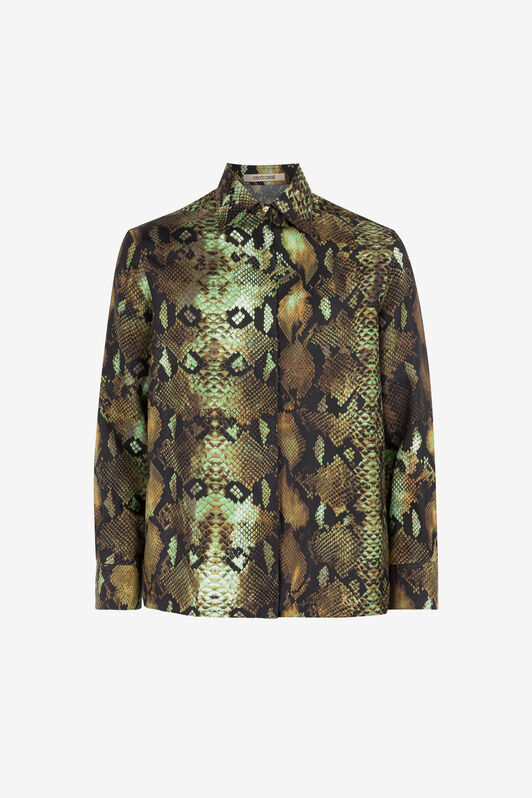 RC Chemise en soie à imprimé python NATURALE/MILITARE PKT704-4QE38