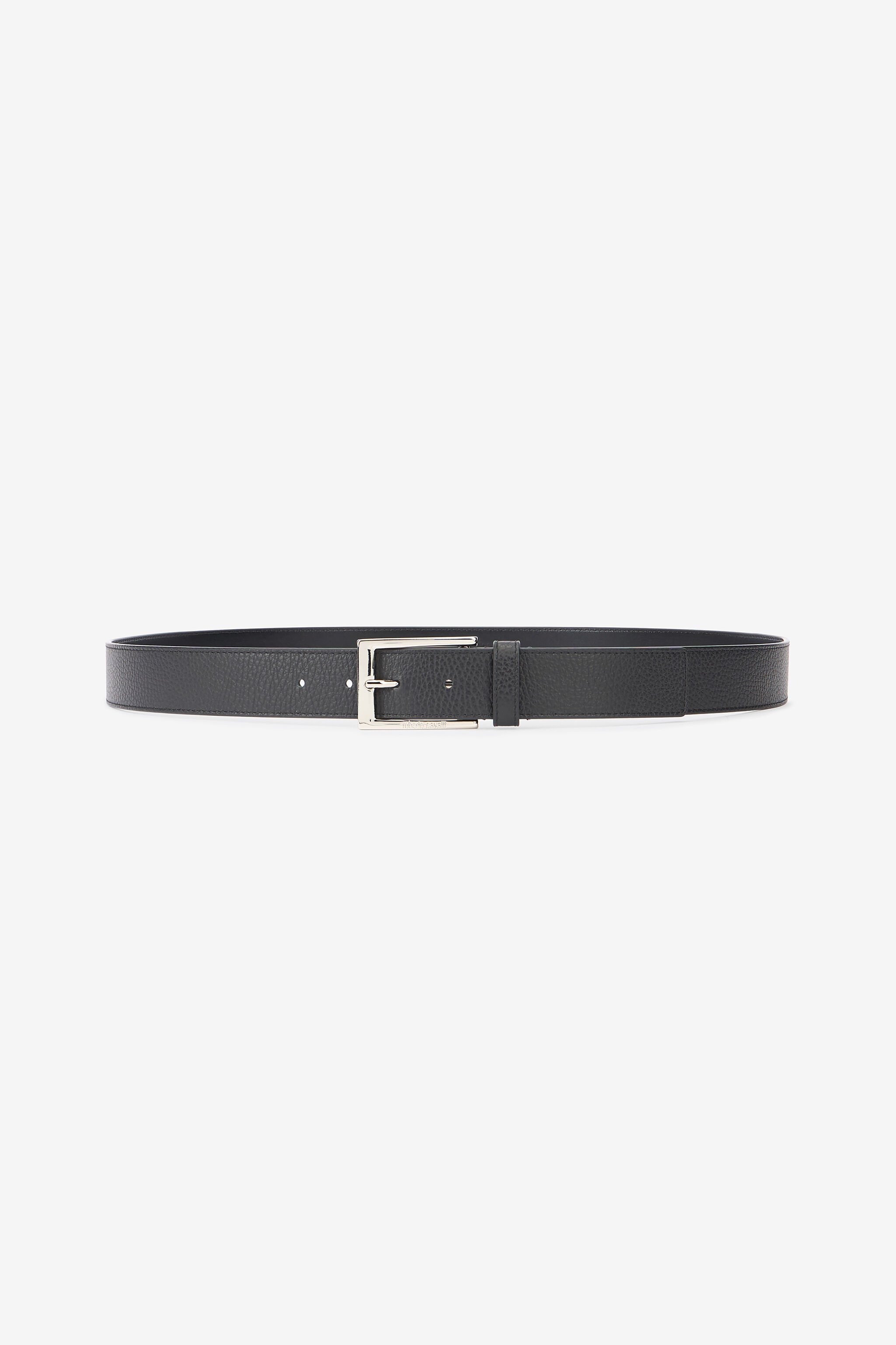 RC Ceinture Tendance En Cuir Noir Avec Boucle Logo Or NOC00D-PZA12
