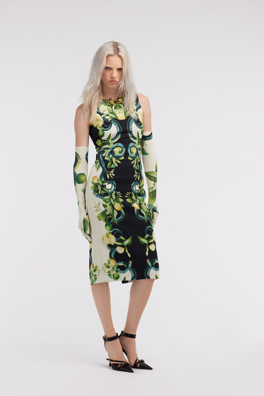 RC Short Lemon print dress Black SKT127-ORL30
