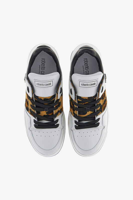 RC Sneakers with Monogram Mirror Snake and Leopard print White/Light brown RRS015-PZC76