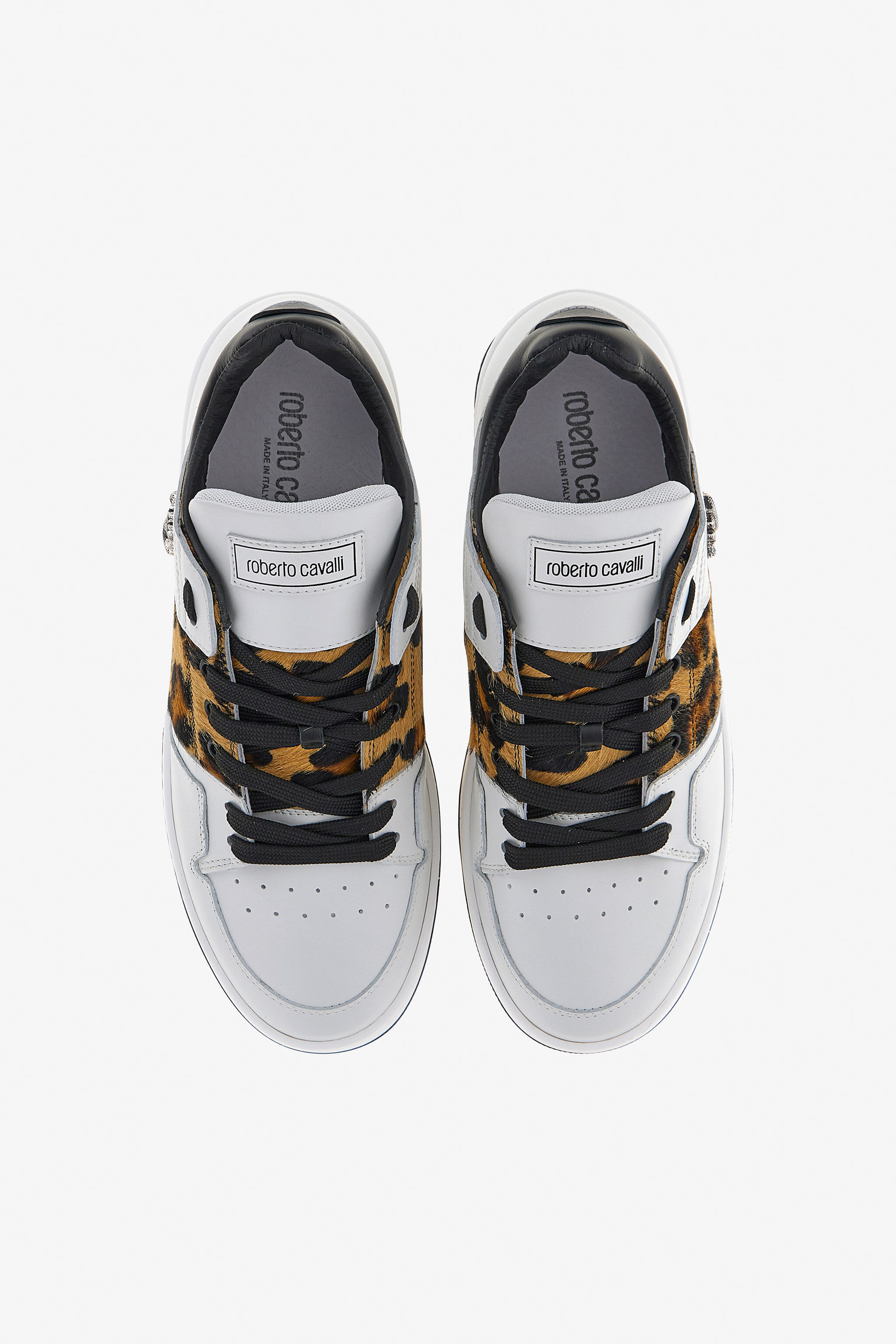 RC Sneakers with Monogram Mirror Snake and Leopard print White/Light brown RRS015-PZC76