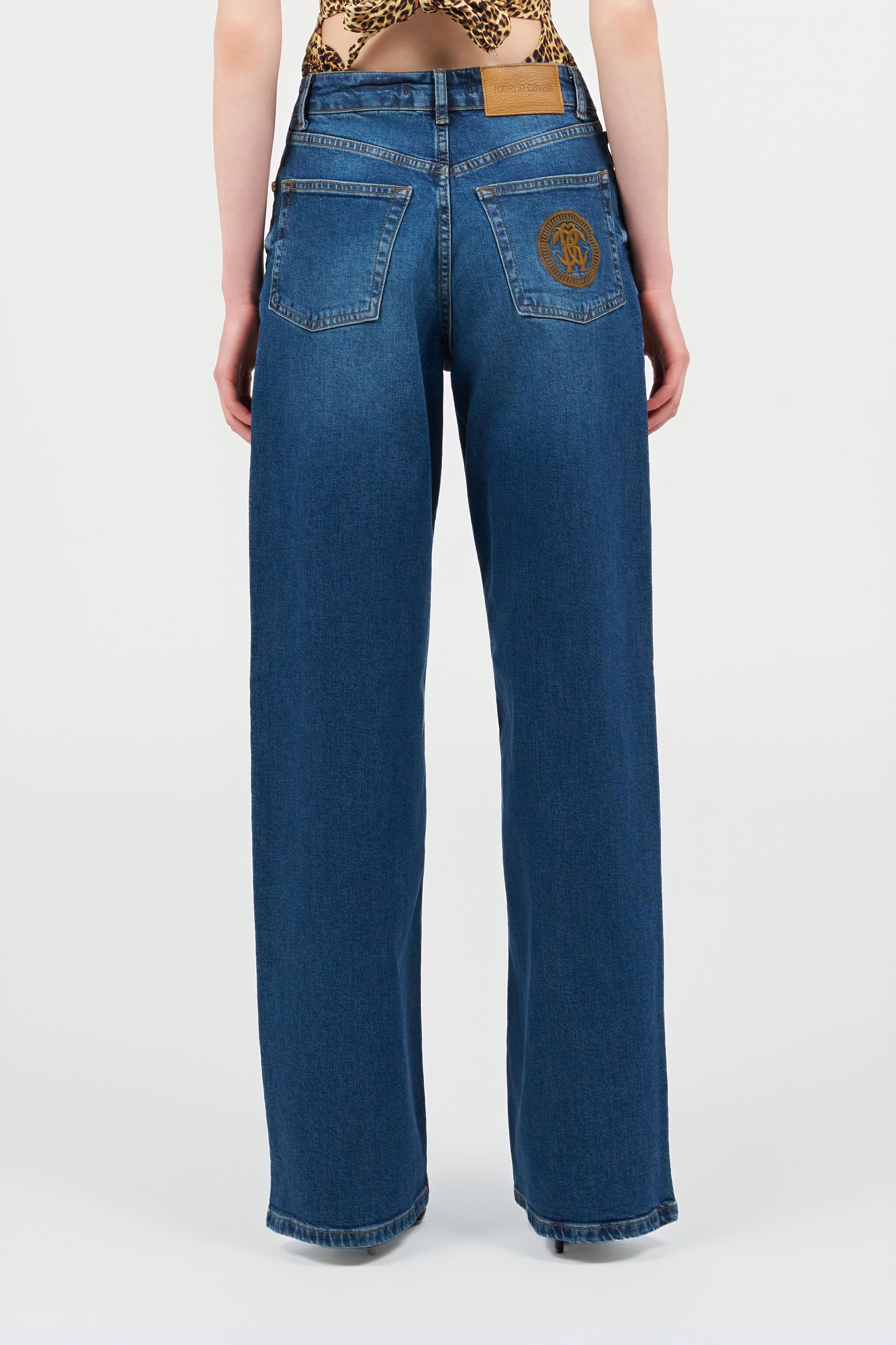 RC Blue Jeans Trousers with Monogram RC DARK BLUE QOJ207-DLO08