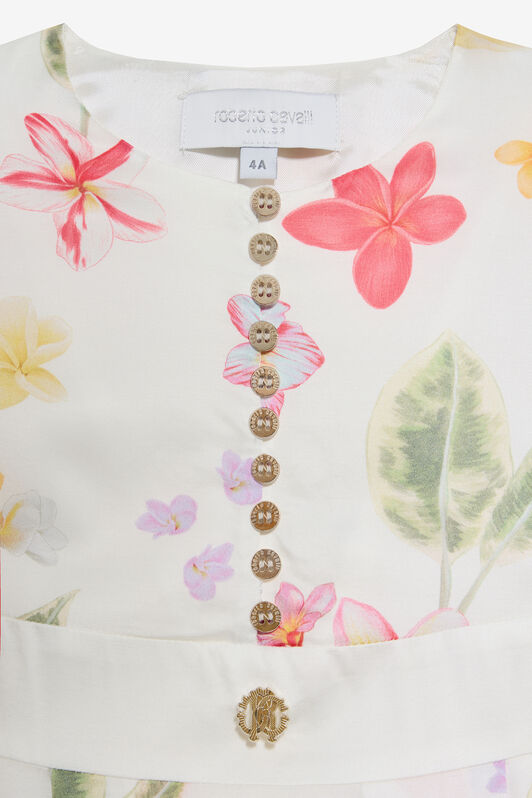 JU Long Dress with Floral Print JU Long Dress with Floral Print MILKY WHITE UJT10X-6DO85